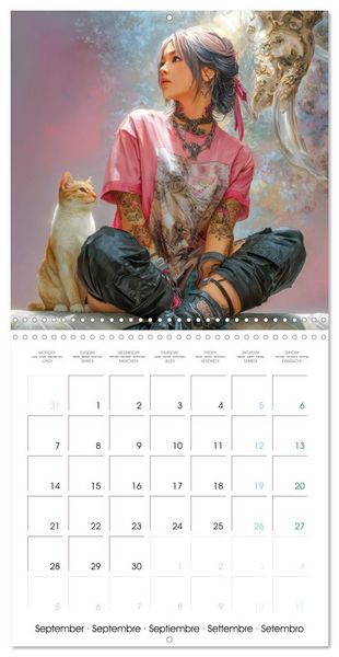 Produktbild: Women with tattoos - Inspired by Asia and the Manga style (Wall Calendar 2026 12 &times; 12 Inch) CALVENDO 12 Month Wall Calendar