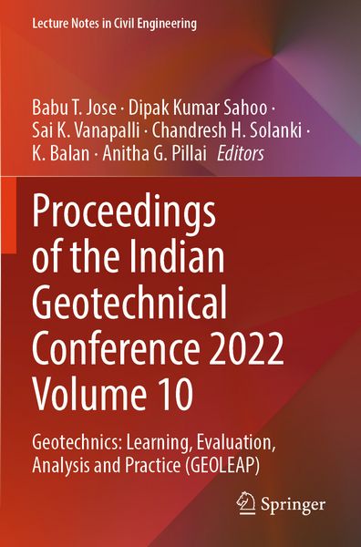 Produktbild: Proceedings of the Indian Geotechnical Conference 2022 Volume 10