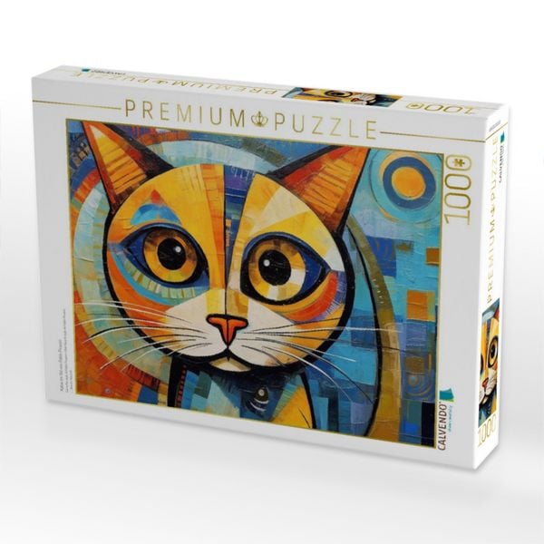 Produktbild: CALVENDO Puzzle Katze Im Stil von Pablo Picasso | 1000 Teile Lege-Gr&ouml;&szlig;e 64x48cm Foto-Puzzle f&uuml;r gl&uuml;ckliche Stunden