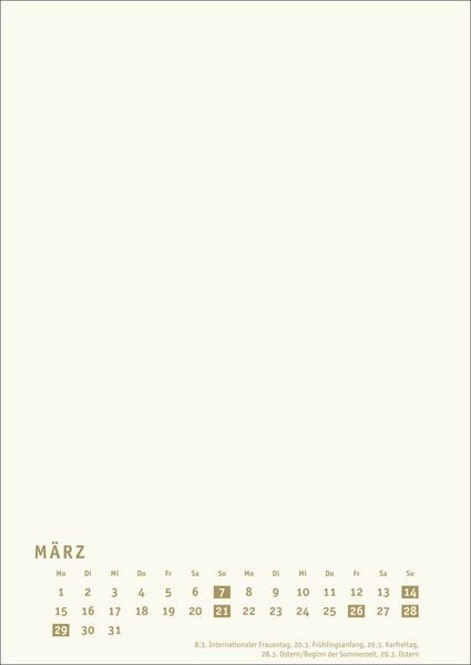 Produktbild: Premium-Bastelkalender gold A4 2027