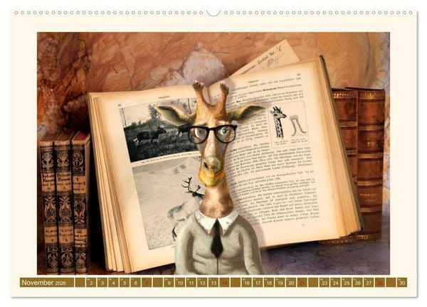 Produktbild: Tierische B&uuml;chernarren (Wandkalender 2026 DIN A2 quer), CALVENDO Monatskalender