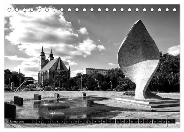 Produktbild: Magdeburg in Schwarz - Wei&szlig; (Tischkalender 2026 DIN A5 quer), CALVENDO Monatskalender