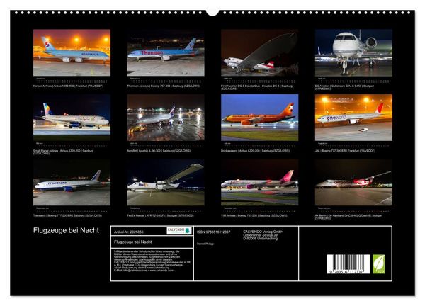 Produktbild: Flugzeuge bei Nacht (hochwertiger Premium Wandkalender 2026 DIN A2 quer), Kunstdruck in Hochglanz