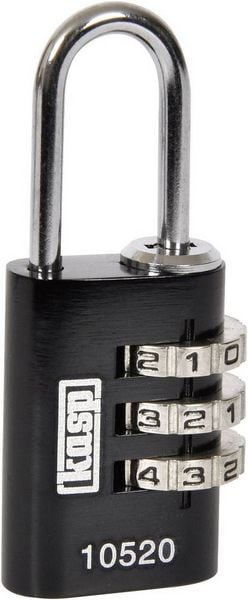 Produktbild: KASP K10520BLAD Vorh&auml;ngeschloss 20mm Schwarz Zahlenschloss