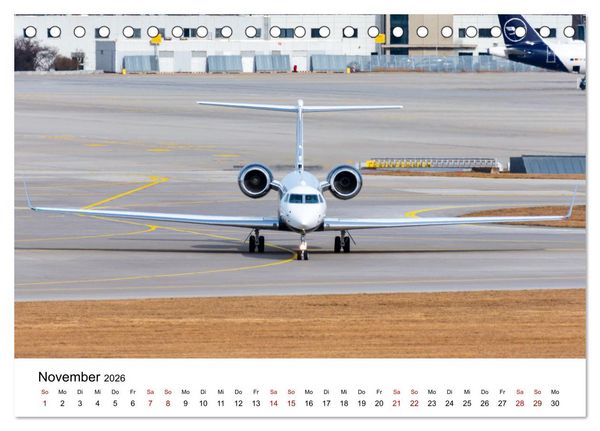 Produktbild: Die Welt der Privatjets (Tischkalender 2026 DIN A5 quer), CALVENDO Monatskalender