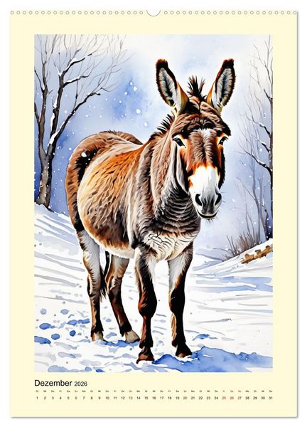 Produktbild: Esel - zauberhafte Langohren (Wandkalender 2026 DIN A2 hoch), CALVENDO Monatskalender