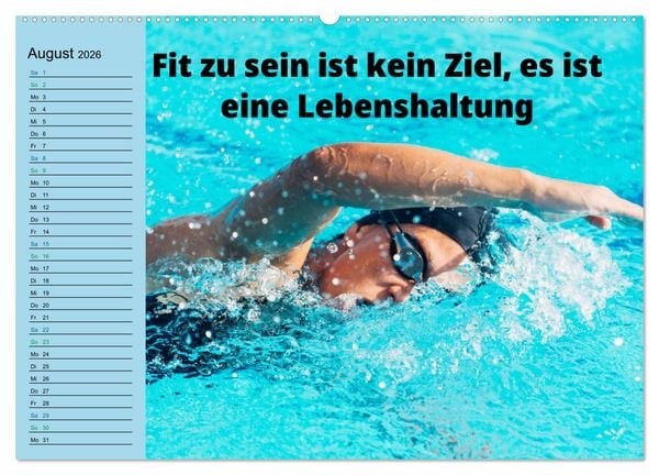 Produktbild: Wassersport - Schwimmen und SUP mit coolen Spr&uuml;chen (hochwertiger Premium Wandkalender 2026 DIN A2 quer), Kunstdruck in Hochglanz