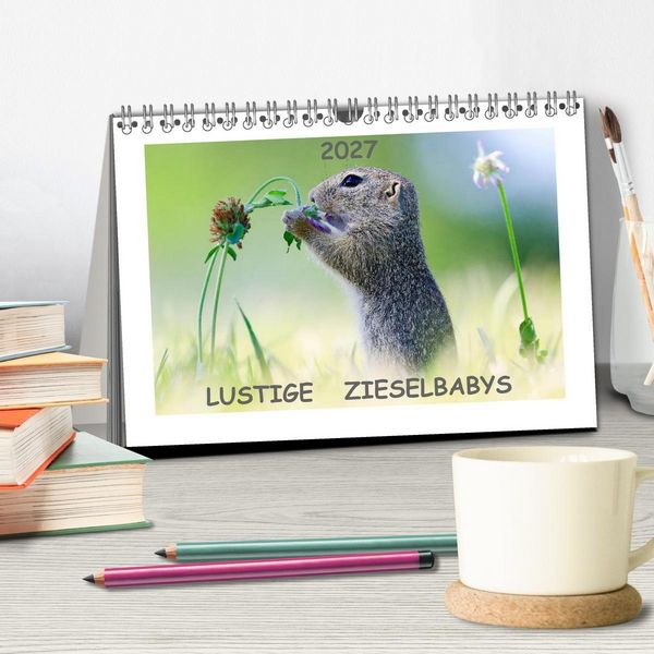 Produktbild: Lustige Zieselbabys (Tischkalender 2027 DIN A5 quer), CALVENDO Monatskalender