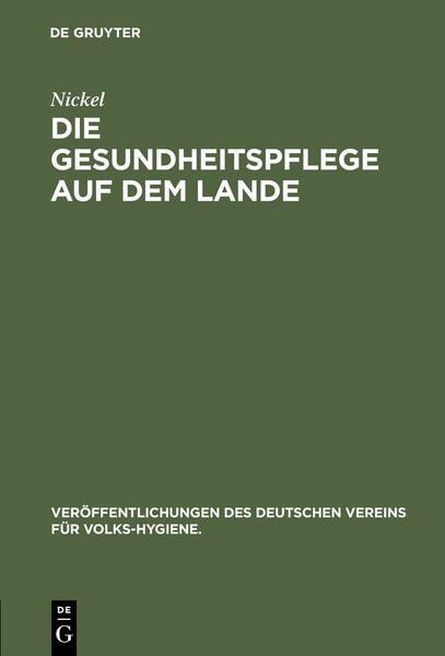 Produktbild: Die Gesundheitspflege auf dem Lande