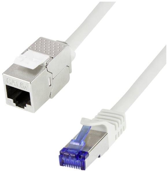 LogiLink CC5072S RJ45 Netzwerkkabel, Patchkabel CAT 6a S/FTP 5m Grau mit Rastnasenschutz 1St.