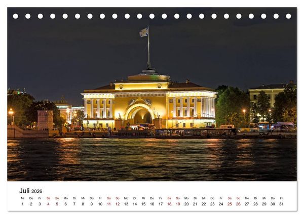 Produktbild: St. Petersburg bei Nacht (Tischkalender 2026 DIN A5 quer), CALVENDO Monatskalender