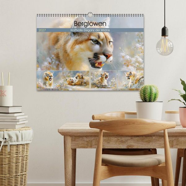 Produktbild: Bergl&ouml;wen. Kraftvolle Eleganz der Wildnis (Wandkalender 2027 DIN A3 quer), CALVENDO Monatskalender