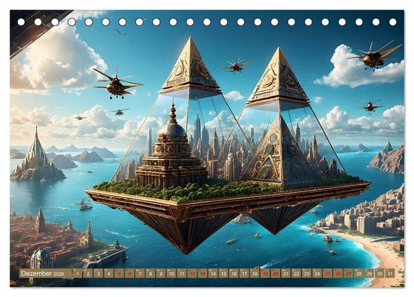 Produktbild: Steampunk Pyramidenwelt (Tischkalender 2026 DIN A5 quer), CALVENDO Monatskalender