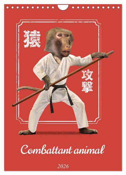 Produktbild: Combattant animal (Calendrier mural 2026 DIN A4 horizontal), CALVENDO calendrier mensuel