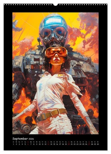 Produktbild: Galaktische Welten. Starke Space Opera-Illustrationen (Wandkalender 2026 DIN A2 hoch), CALVENDO Monatskalender