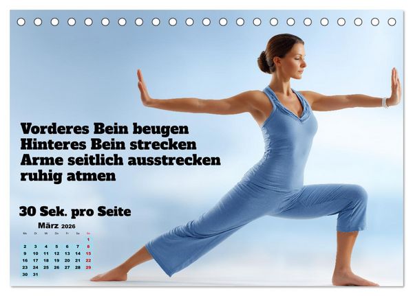 Produktbild: Yoga Kalender - &Uuml;bungen und Meditation f&uuml;r jeden Monat (Tischkalender 2026 DIN A5 quer), CALVENDO Monatskalender