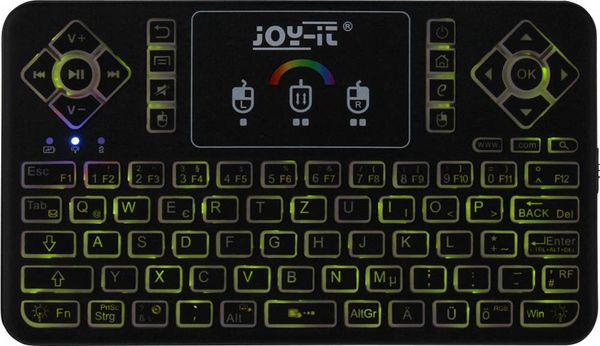 Produktbild: Joy-it TASTAMINI01 Funk Tastatur Deutsch, QWERTZ Schwarz Integriertes Touchpad