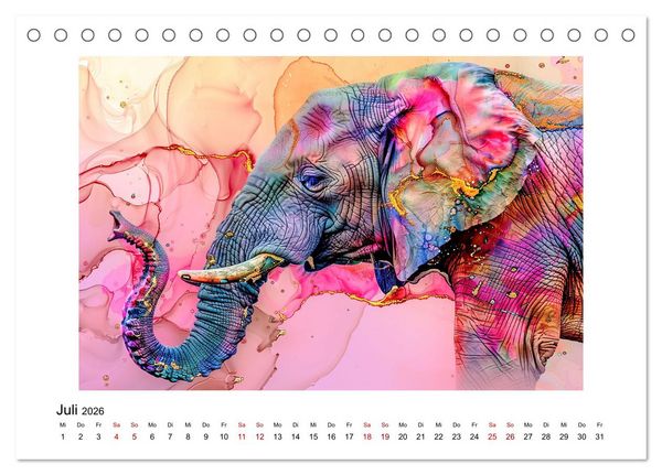Produktbild: Elefantastisch (Tischkalender 2026 DIN A5 quer), CALVENDO Monatskalender