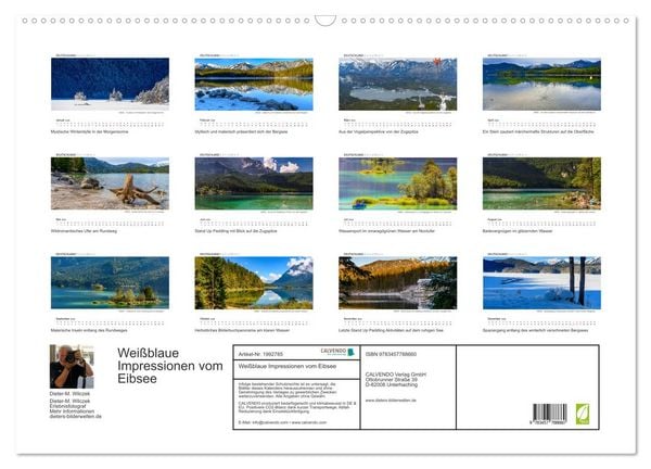 Produktbild: Wei&szlig;blaue Impressionen vom Eibsee (Wandkalender 2026 DIN A2 quer), CALVENDO Monatskalender