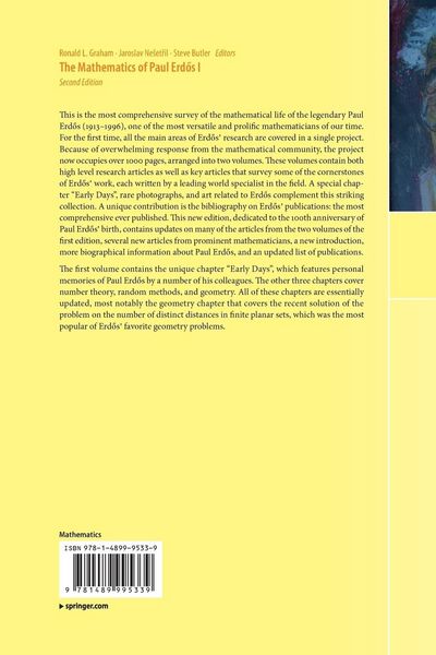 Produktbild: The Mathematics of Paul Erdős I