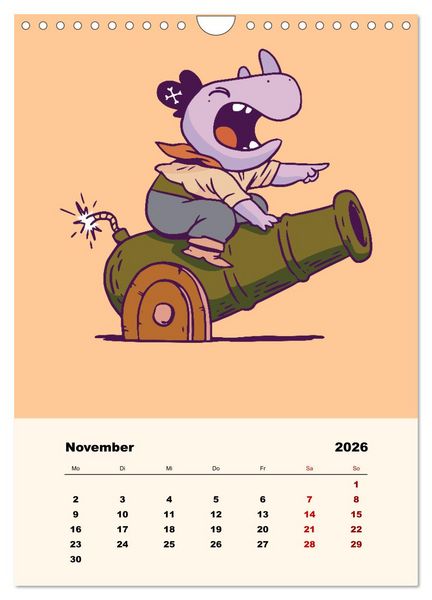 Produktbild: Tierische Piraten (Wandkalender 2026 DIN A4 hoch), CALVENDO Monatskalender