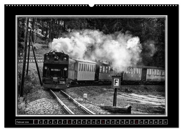 Produktbild: Unter Dampf - Mit der Pre&szlig;nitztalbahn durchs Erzgebirge (hochwertiger Premium Wandkalender 2026 DIN A2 quer), Kunstdruck in Hochglanz