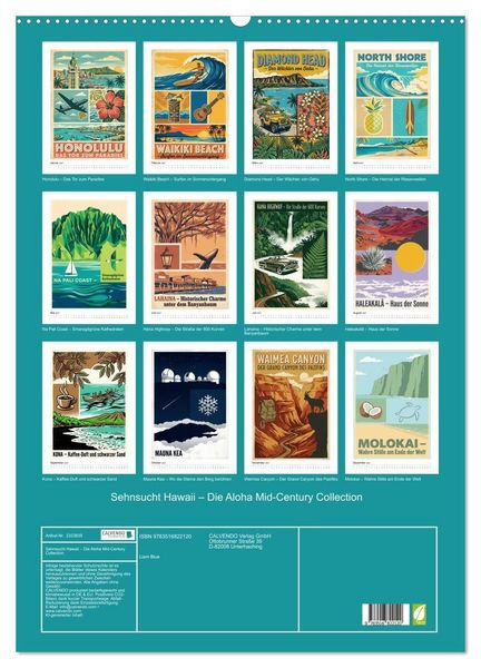 Produktbild: Sehnsucht Hawaii &ndash; Die Aloha Mid-Century Collection (Wandkalender 2027 DIN A2 hoch), CALVENDO Monatskalender