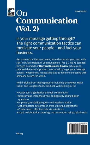 Produktbild: HBR's 10 Must Reads on Communication, Vol. 2 (with bonus article "Leadership Is a Conversation" by Boris Groysberg and Michael Slind)