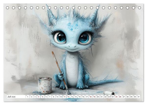 Produktbild: Dinozauber &ndash; Wenn Urzeitbewohner zu Freunden werden (Tischkalender 2026 DIN A5 quer), CALVENDO Monatskalender