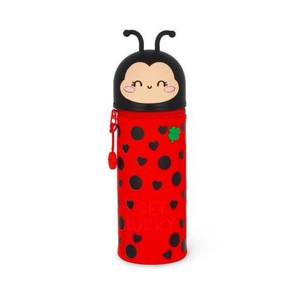 Produktbild: Legami 2-in-1-Federm&auml;ppchen aus Silikon - Kawaii - Ladybug "Get Lucky"