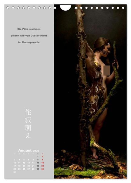 Produktbild: wabi sabi moe &mdash; bewundernswert verg&auml;nglich erotisch &mdash; Akt/Bodypainting (Wandkalender 2026 DIN A4 hoch), CALVENDO Monatskalender