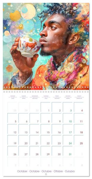 Produktbild: A cup of coffee - Is when happiness begins (Wall Calendar 2026 12 &times; 12 Inch) CALVENDO 12 Month Wall Calendar