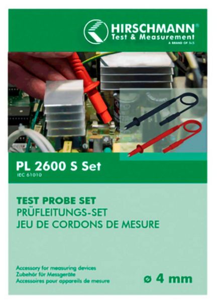 Produktbild: Hirschmann Test & Measurement PL 2600 S SET Sicherheits-Messleitungs-Set Lamellenstecker 4 mm Pr&uuml;fspitze 1.00 m Schwarz, Rot 1 St.