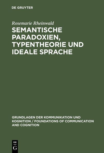 Produktbild: Semantische Paradoxien, Typentheorie und ideale Sprache