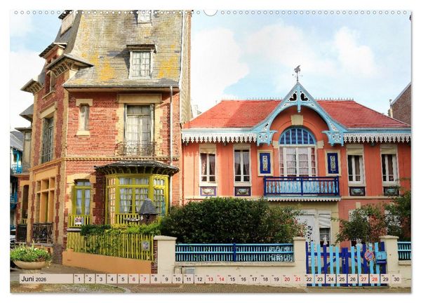 Produktbild: An der franz&ouml;sischen Alabasterk&uuml;ste - Mers-les-Bains und Le Tr&eacute;port (hochwertiger Premium Wandkalender 2026 DIN A2 quer), Kunstdruck in Hochglanz