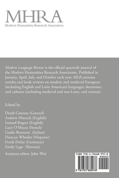 Produktbild: Modern Language Review (116