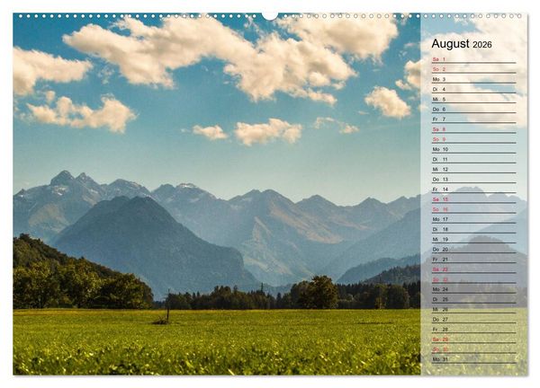 Produktbild: Das Oberstdorfer Allg&auml;u (hochwertiger Premium Wandkalender 2026 DIN A2 quer), Kunstdruck in Hochglanz
