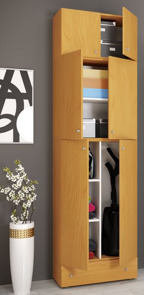 Produktbild: Holz Besenschrank Staubsauger Putzschrank Lona SA