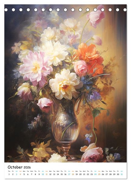 Produktbild: Blossoms & Vases (Desk Calendar 2026 DIN A5 portrait), CALVENDO 12 Month DeskCalendar