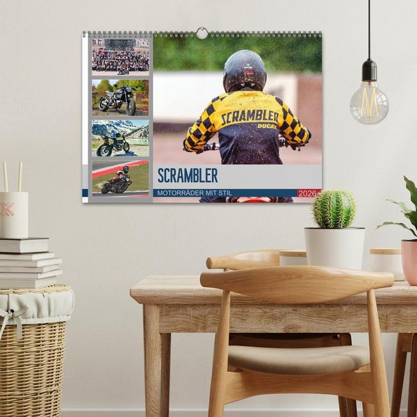Produktbild: Scrambler Motorr&auml;der mit Stil (Wandkalender 2026 DIN A3 quer), CALVENDO Monatskalender