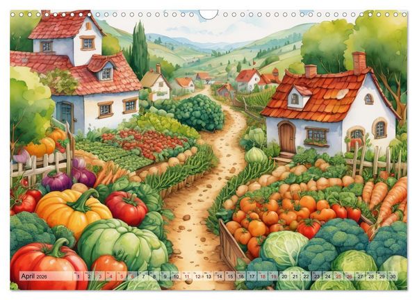 Produktbild: Gem&uuml;siges - Reise ins Land des Gem&uuml;ses (Wandkalender 2026 DIN A3 quer), CALVENDO Monatskalender