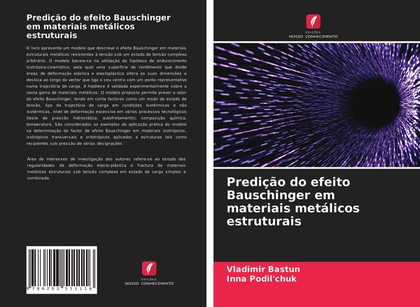 Produktbild: Predi&ccedil;&atilde;o do efeito Bauschinger em materiais met&aacute;licos estruturais