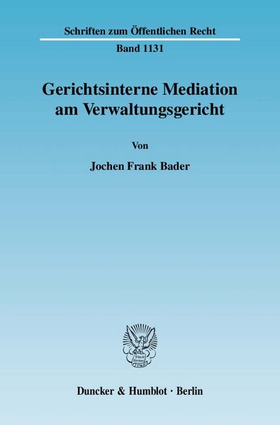 Produktbild: Gerichtsinterne Mediation am Verwaltungsgericht.