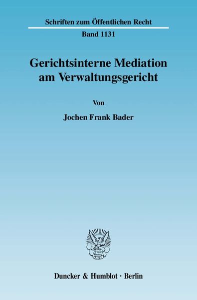 Produktbild: Gerichtsinterne Mediation am Verwaltungsgericht.