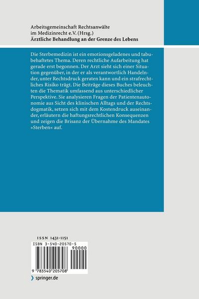 Produktbild: &Auml;rztliche Behandlung an der Grenze des Lebens