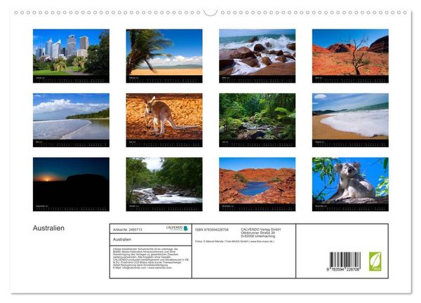 Produktbild: Australien (hochwertiger Premium Wandkalender 2027 DIN A2 quer), Kunstdruck in Hochglanz