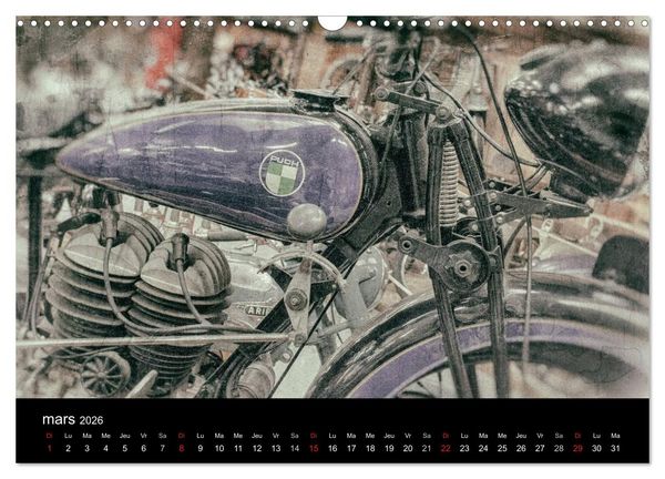 Produktbild: MOTOS VINTAGE (Calendrier mural 2026 DIN A3 vertical), CALVENDO calendrier mensuel