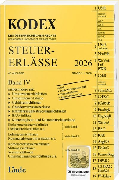 Produktbild: KODEX Steuer-Erl&auml;sse 2026, Band IV