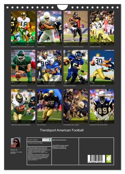 Produktbild: Trendsport American Football (Wandkalender 2026 DIN A4 hoch), CALVENDO Monatskalender