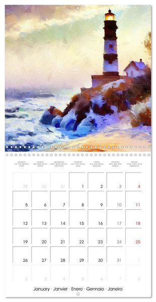 Produktbild: Fantasy lighthouses (Wall Calendar 2026 12 &times; 12 Inch) CALVENDO 12 Month Wall Calendar